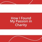 How I Found My Passion in Charity