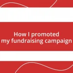 How I promoted my fundraising campaign