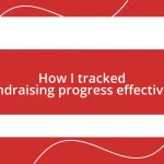 How I tracked fundraising progress effectively