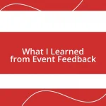 What I Learned from Event Feedback