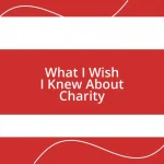 What I Wish I Knew About Charity